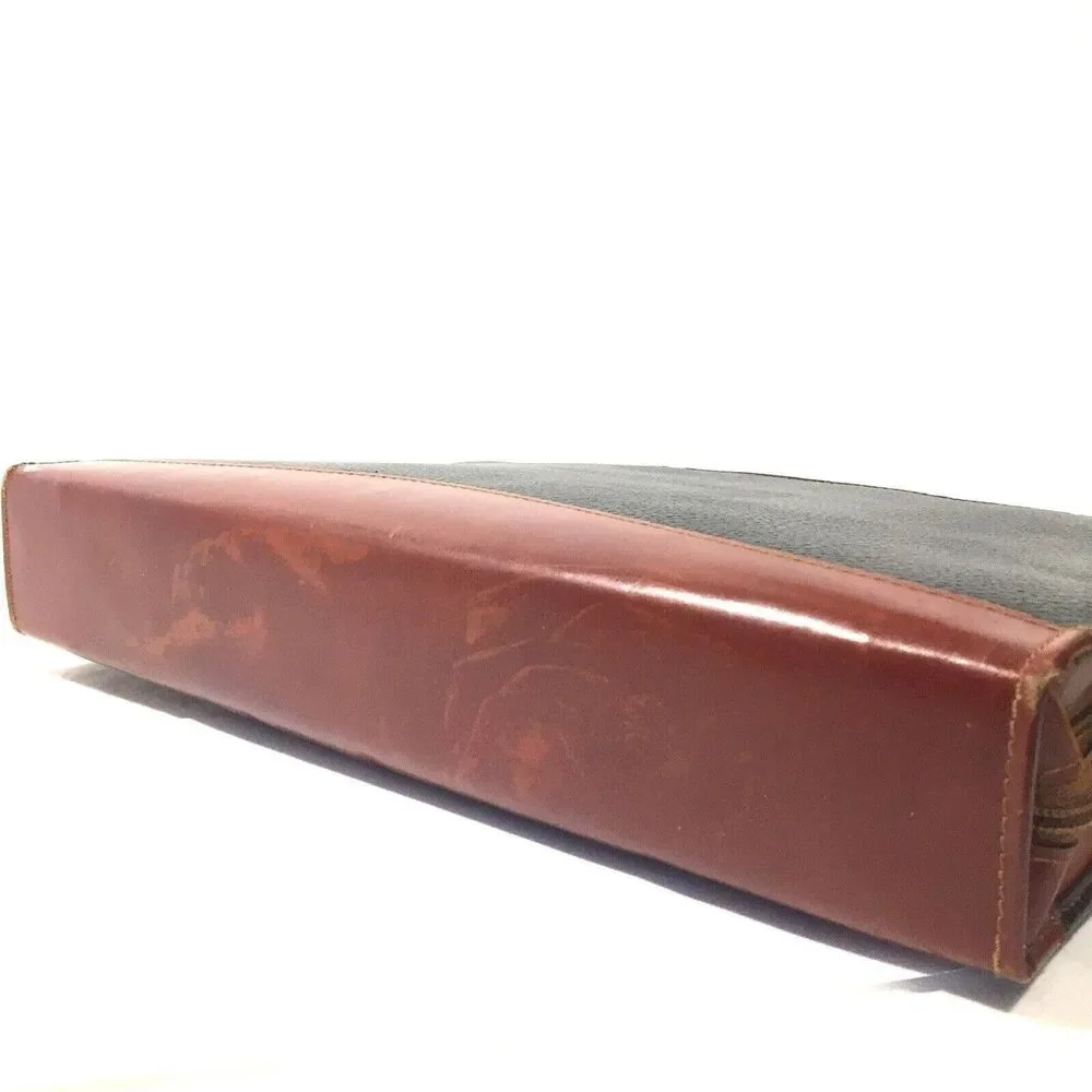 Vintage Stebco Briefcase Attache Vegan Pebbled Leather Retractable Handle Binder